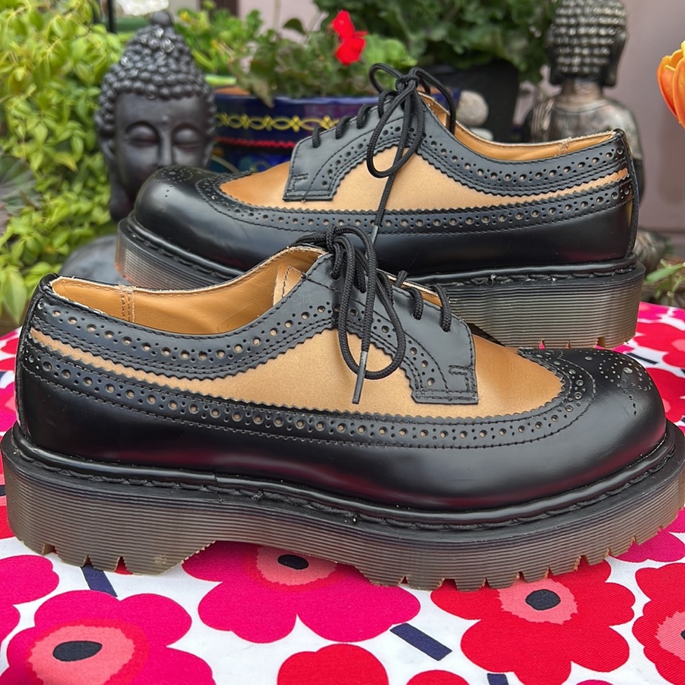 🏴 Dr. Martens MIE Vintage Platform 2-Tone Chunky Brogue Y2K Oxfords UK 7 - Picture 10 of 17